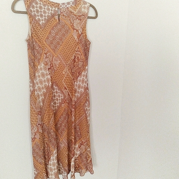 LOFT Silk Yellow Paisley Floral Print Sleeveless Sheath Dress Midi Scoop Neck - Picture 11 of 11